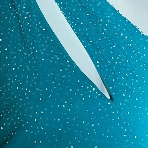 Laundry teal beaded asymmetrical beaded dress sz 10 Pet - Picture 2 of 4